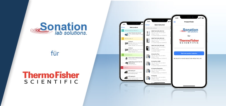 Vorschauseiten der Sonation Web-App für ThermoFisher Geräte